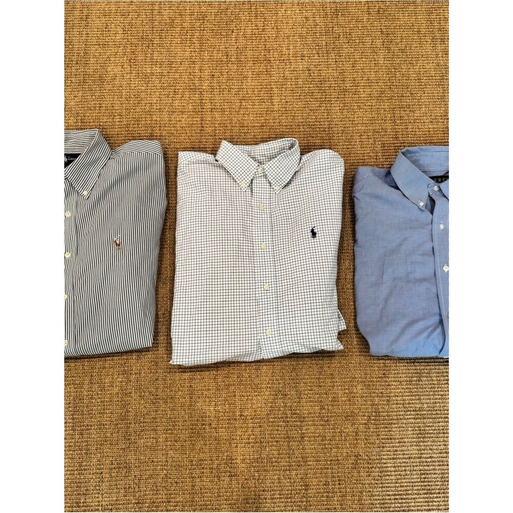 Ralph Lauren Men's Blue & White Button-Down Shirts Trio